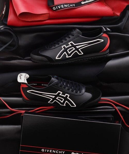 Branded Gvnchy Tiger Mexico 66 Black Red Sneakers For Men's