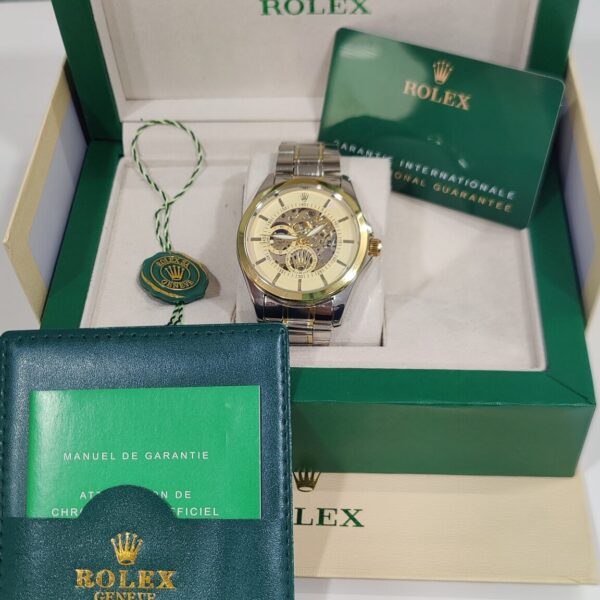 Rolex automatic golden dial watch