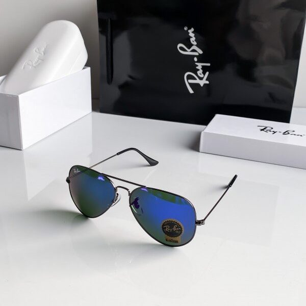 RAYBAN BLACK BLUE MERCURY 3025 SUNGLASSES