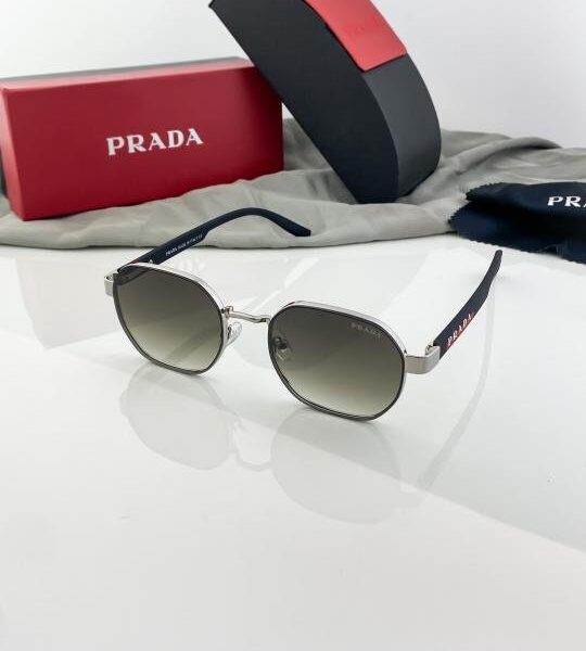 Prada Silver Green Shaded 972 Sunglasses